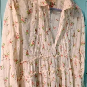 Denim & Supply Ralph Lauren Floral Blouse - Cream and Pink